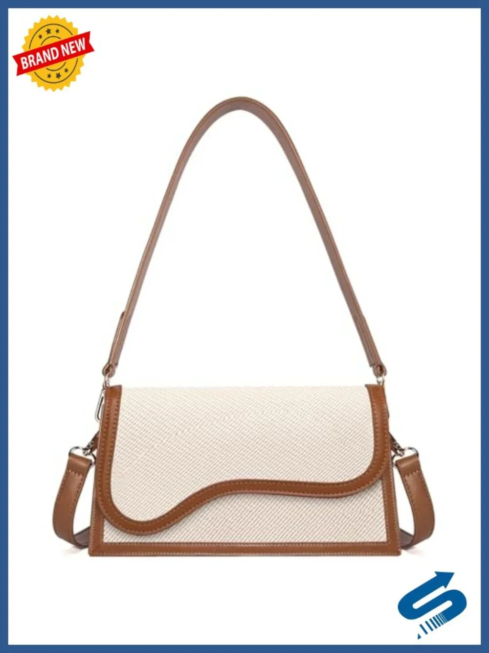 Retro Small Flap Shoulder Bag Crossbody Purse with 2 Removable Straps Faux